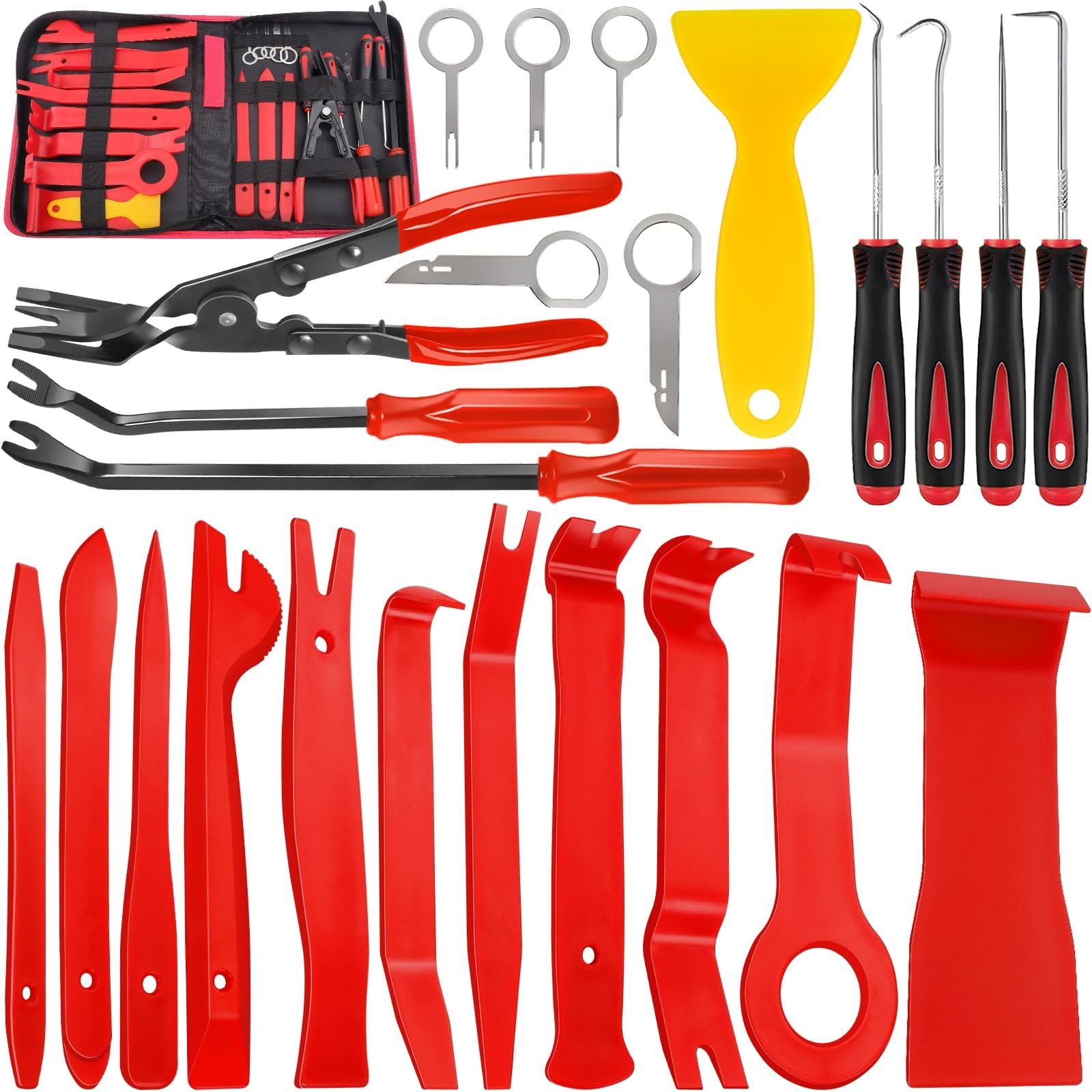 24Pcs Trim Removal Tool Set – Auto Interior, Panel & Sticker Scraper Kit, Pry To