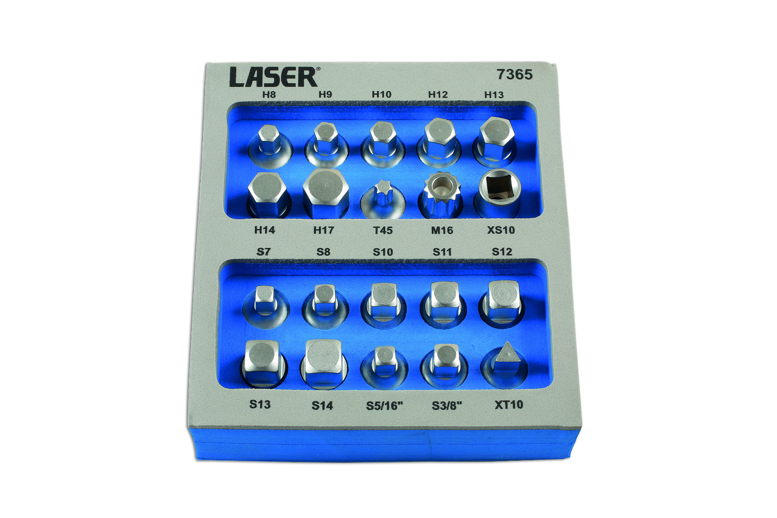 Laser Tools Pro Sump Drain Plug Tool Key Set 3/8 Drive 20pc In Tool Foam
