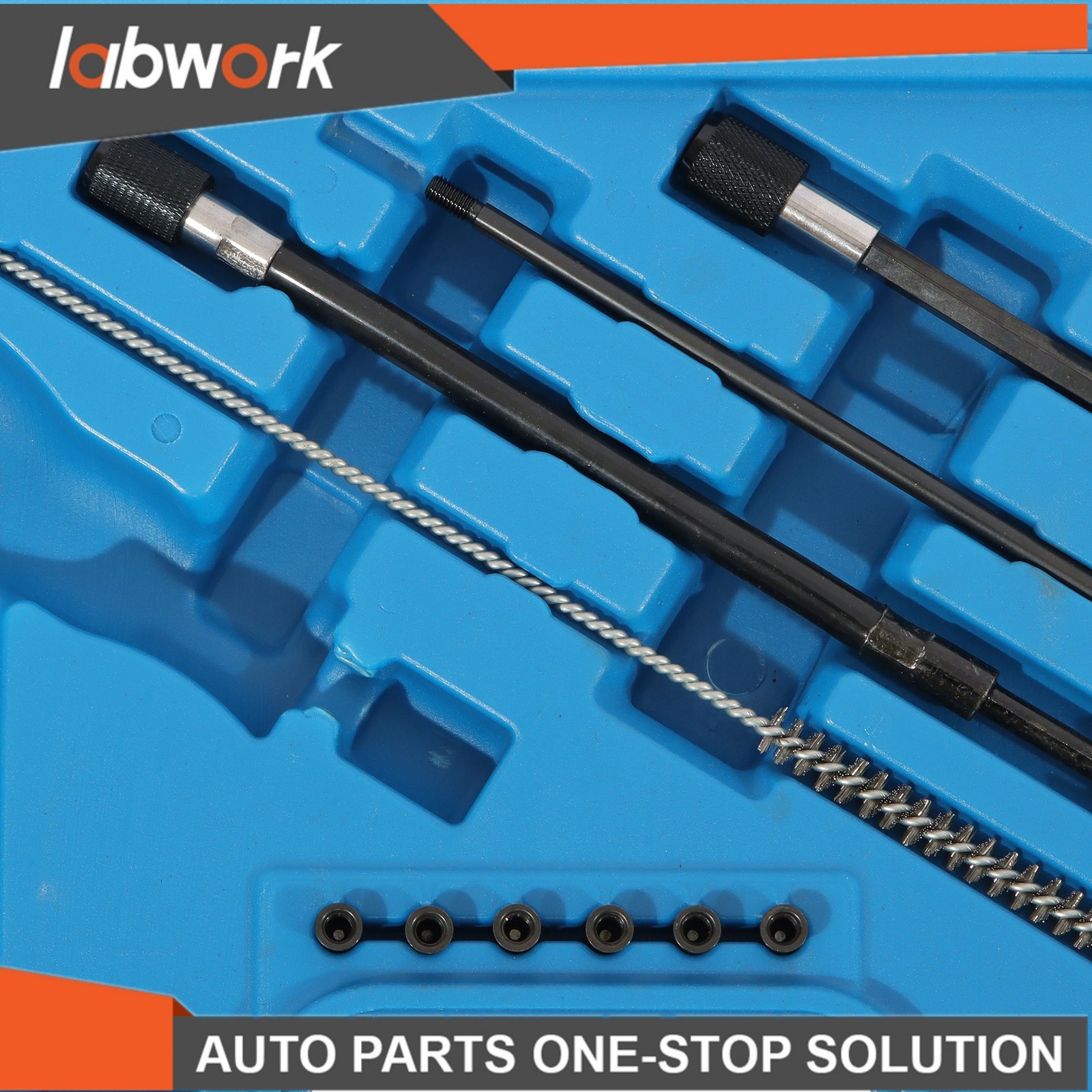 Labwork 19Pcs Diesel Injector Seat Cleaning Brush Tool Kit Engine Injectors