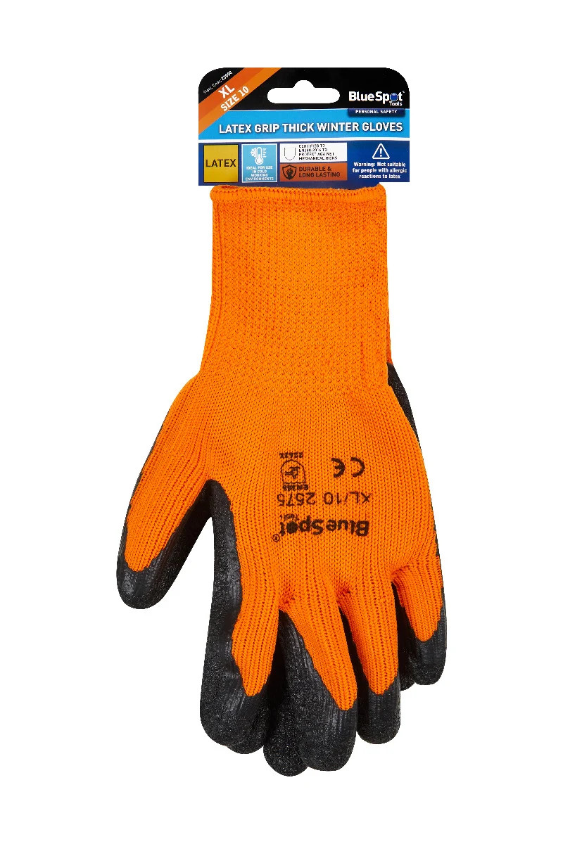 Latex Grip Thick Winter Gloves Large Coating Certified En388 2016 Protect 23054