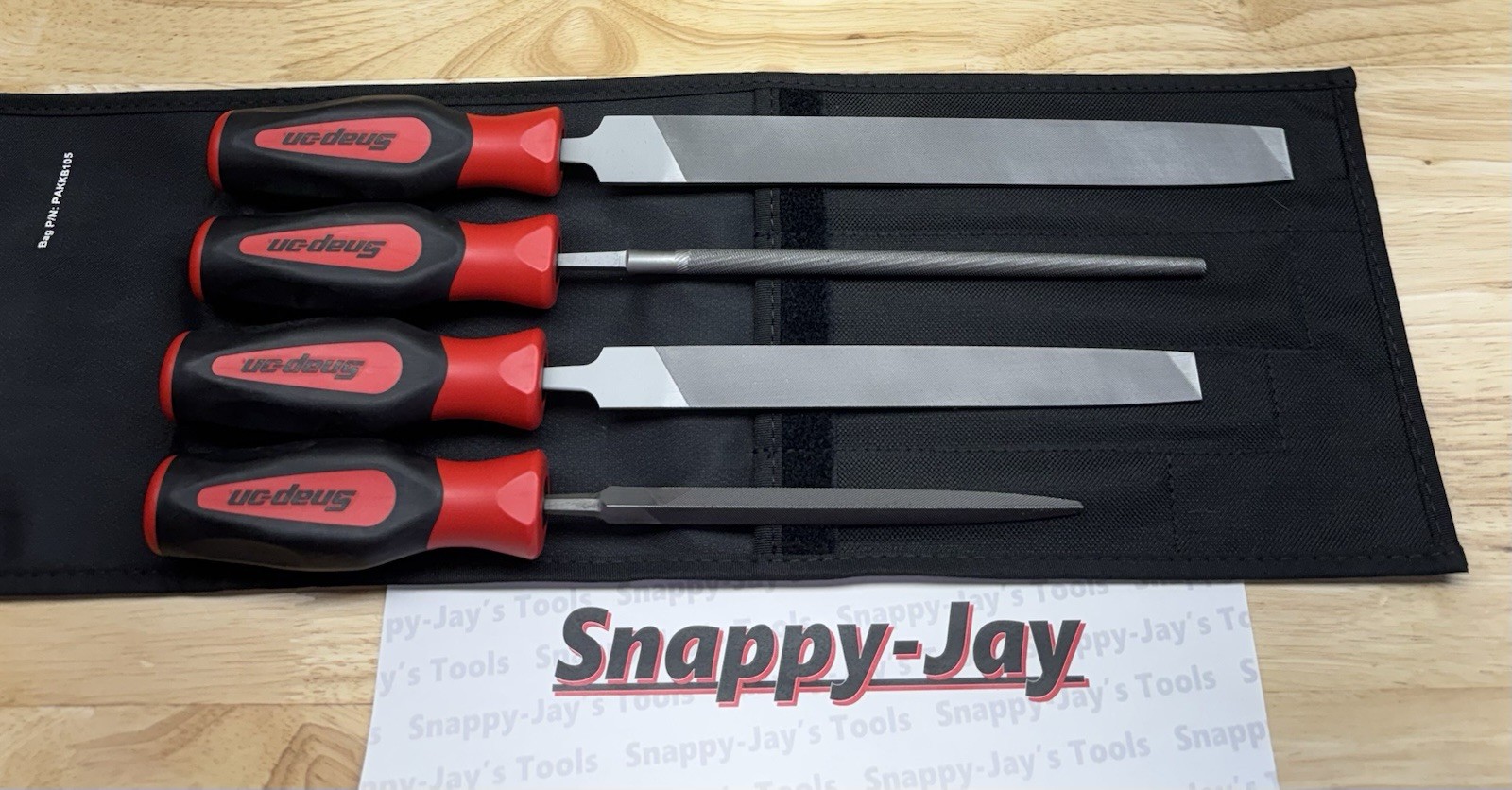 Snap-on Tools NEW RED 4pc Instinct Soft Grip Mixed File Set SGHBF500A