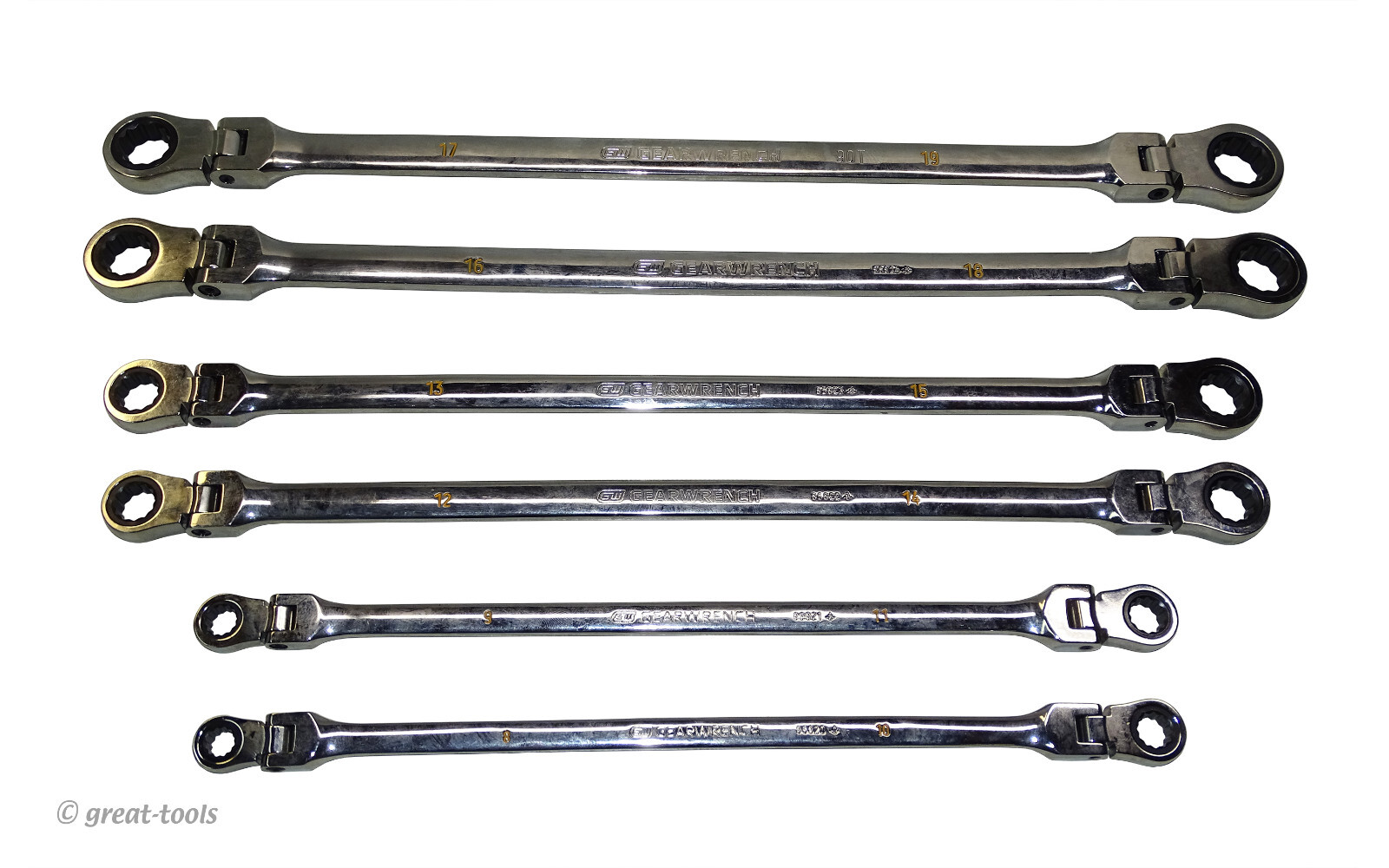 GEARWRENCH METRIC DOUBLE FLEX RATCHETING WRENCH SET – 90T – automotive tools