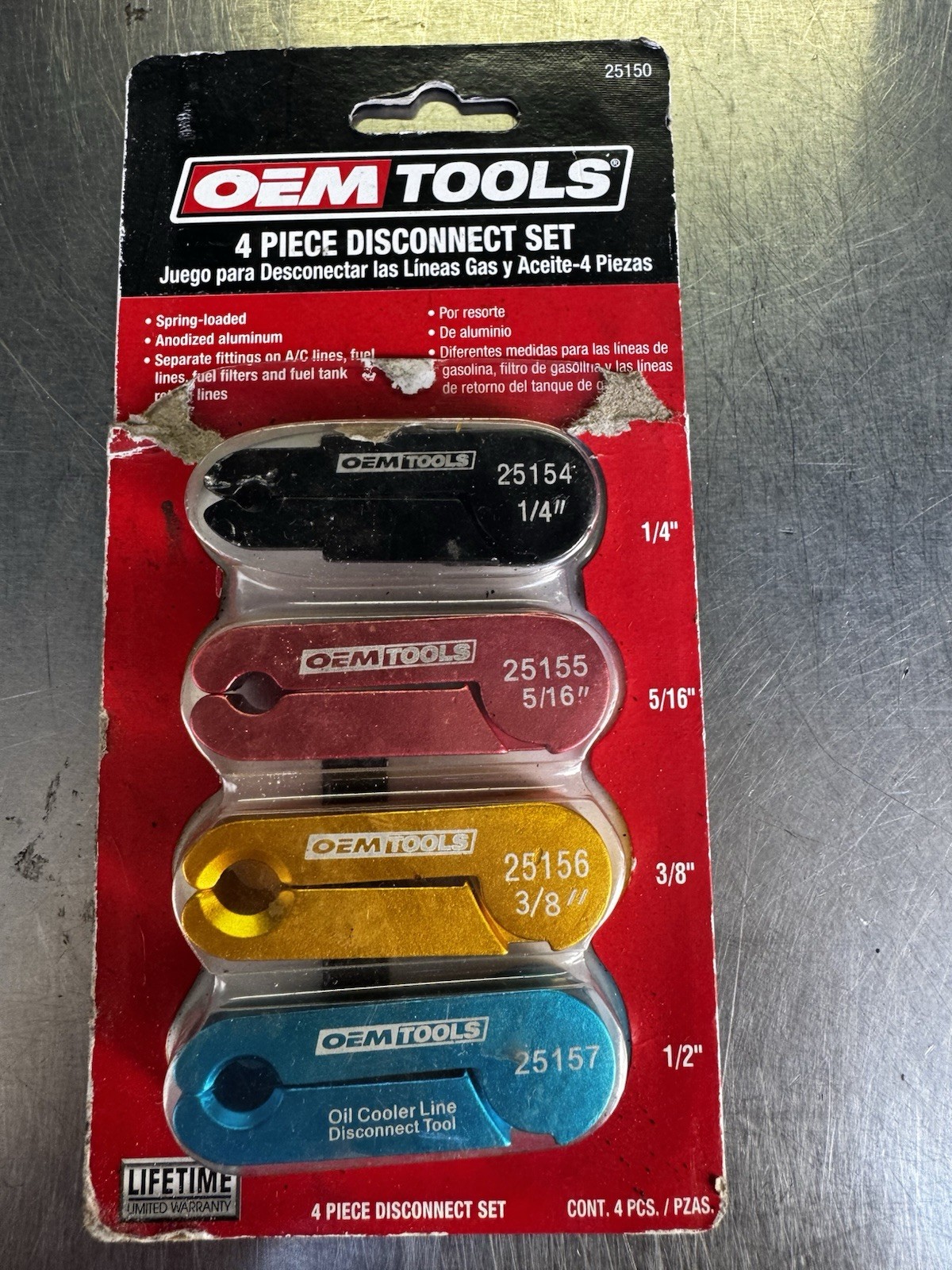 OEM TOOLS 4 Piece Spring Loaded Oil Cooler Line Disconnect Tool Set