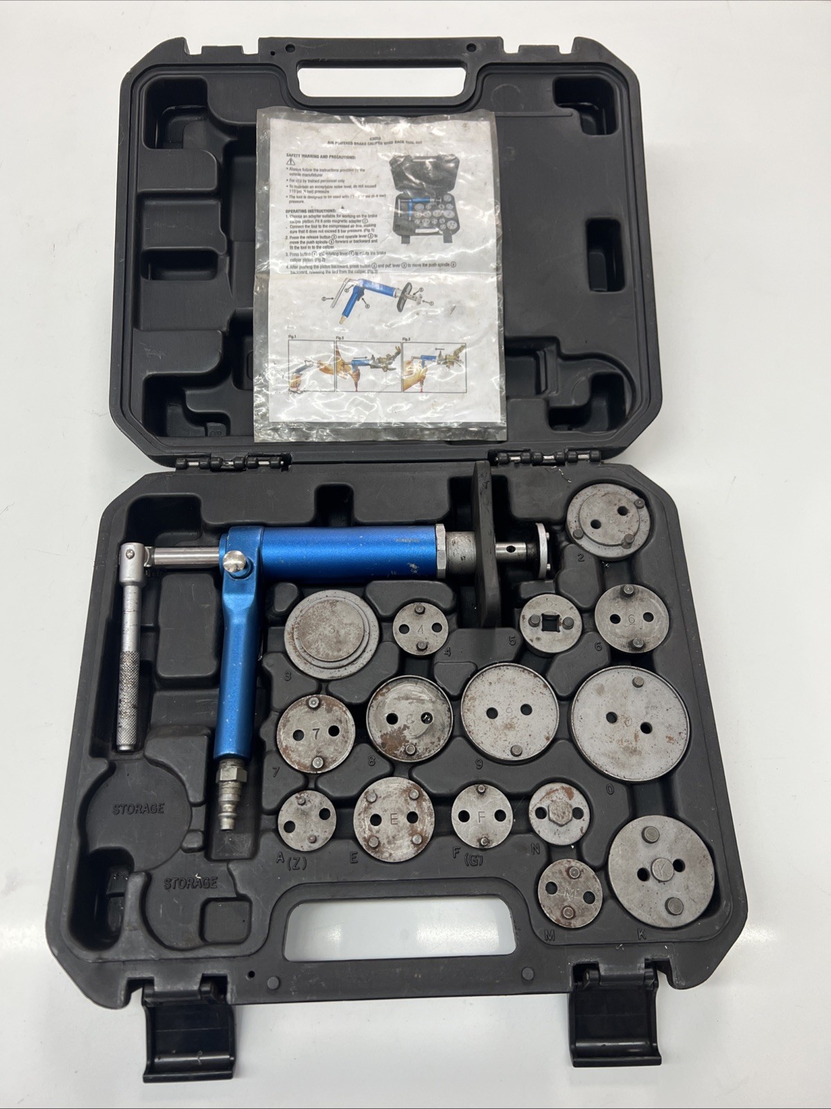 Mastercool Pneumatic Air Powered Brake Caliper Wind Back Tool Kit (43050)