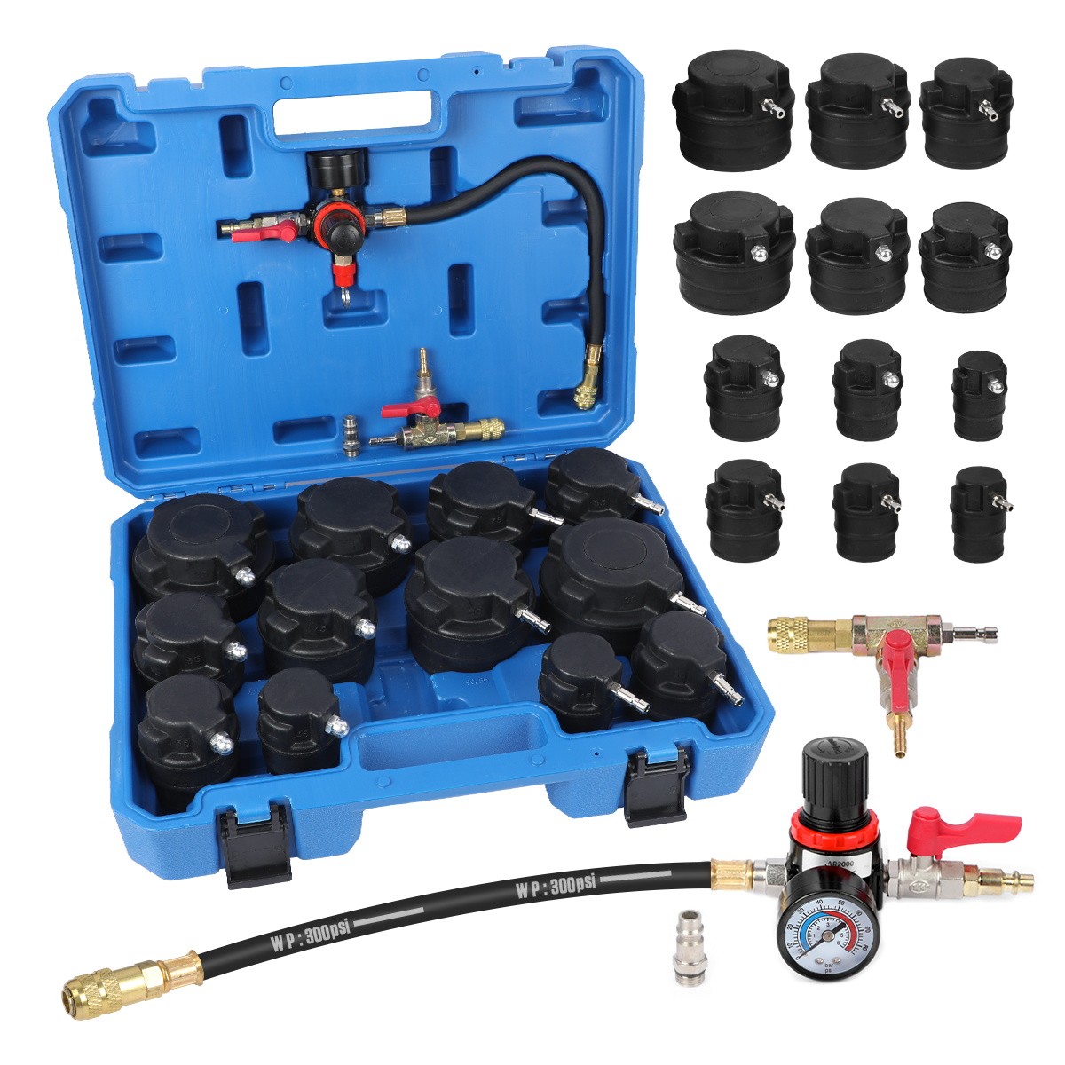 Turbo Boost System Leakage Tester 14PC Turbocharger Air Pressure Leak Test Kit