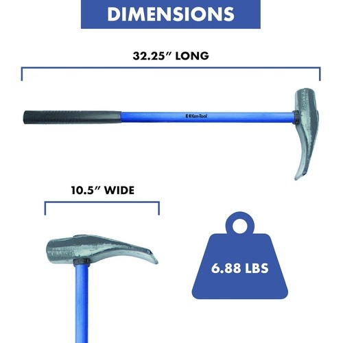 Ken-Tool 35429 Bead Breaking Wedge, 32″ Steel Handle, Blue and Black