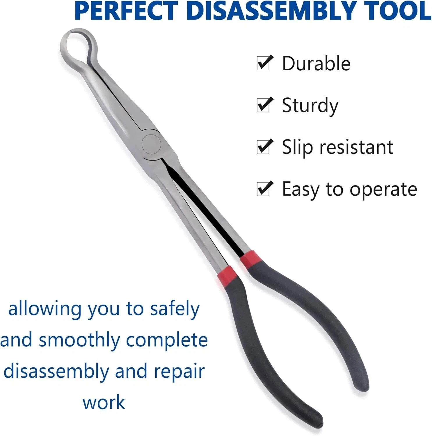 11″ Electrical Disconnect Pliers Fuel Line Clip Spark Plug Removal Repair Tool