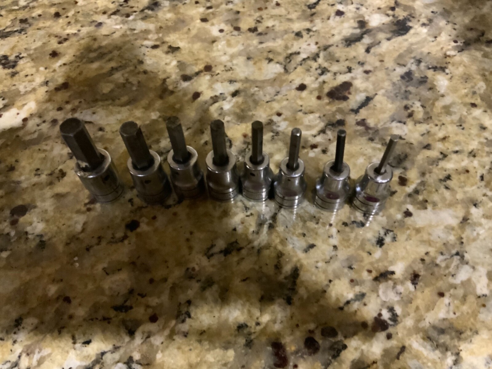Snap On Vintage 8 Pc 3/8” Drive Hex Socket Drivers 1/8” – 3/8” 208EFAY
