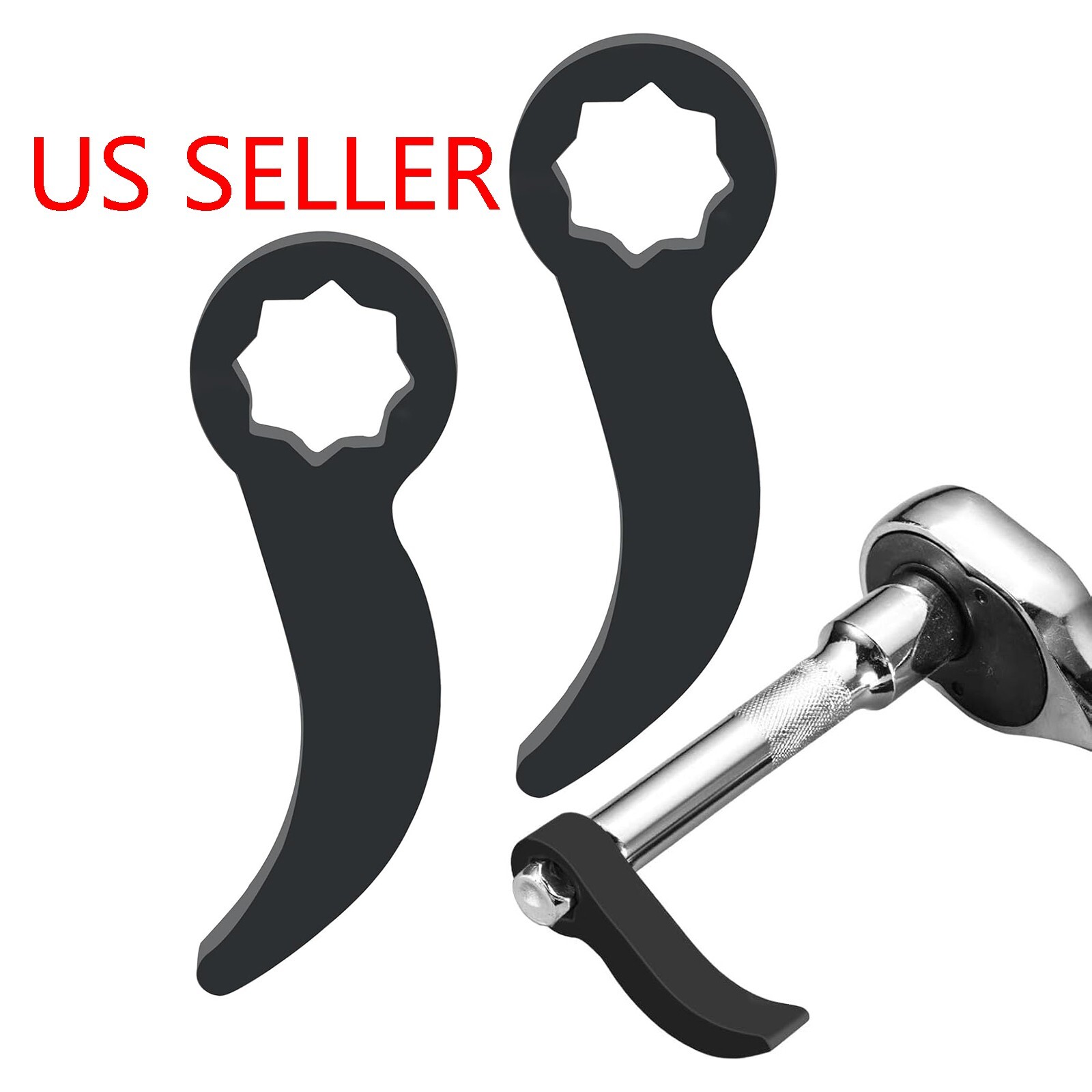 2PCS Pry Bar Wrench Adapter Head Half Shaft Removal Crowbar Ratchet Tool 1/2 in.