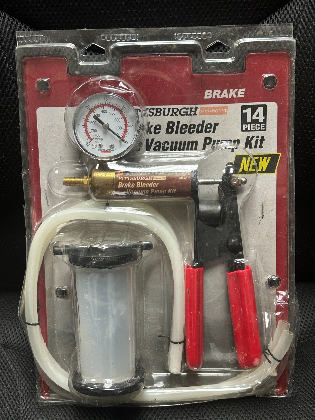 New Pittsburgh 16pc Brake Bleeder & Vacuum Pump Kit #63391