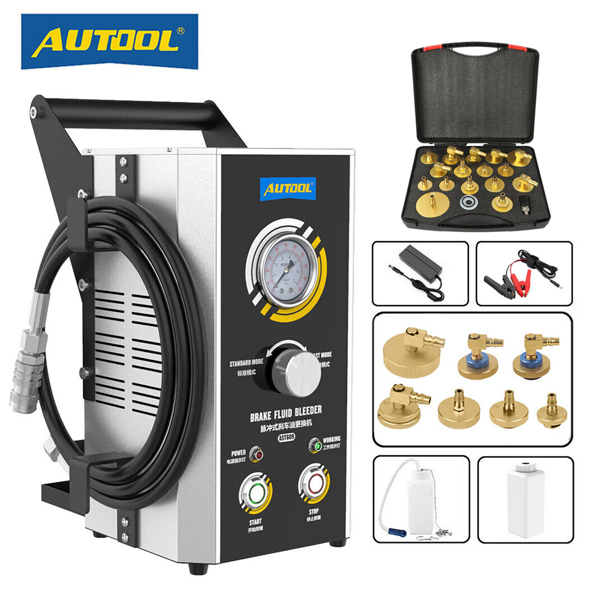 Brake Bleeder Kit Electric Brake Bleeder Fluid Exchanger Vacuum Pump 24 Adapter