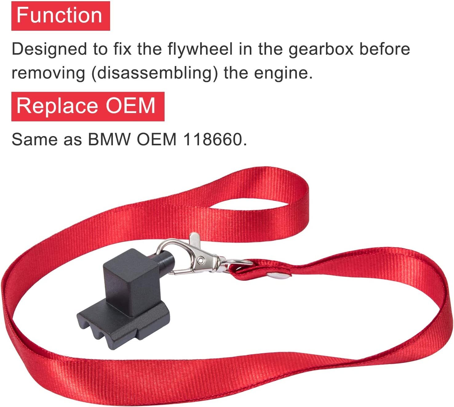 Red Flywheel Holder Locking Tool 118660 for BMW N20 N26 N55 Engines JTC 6670
