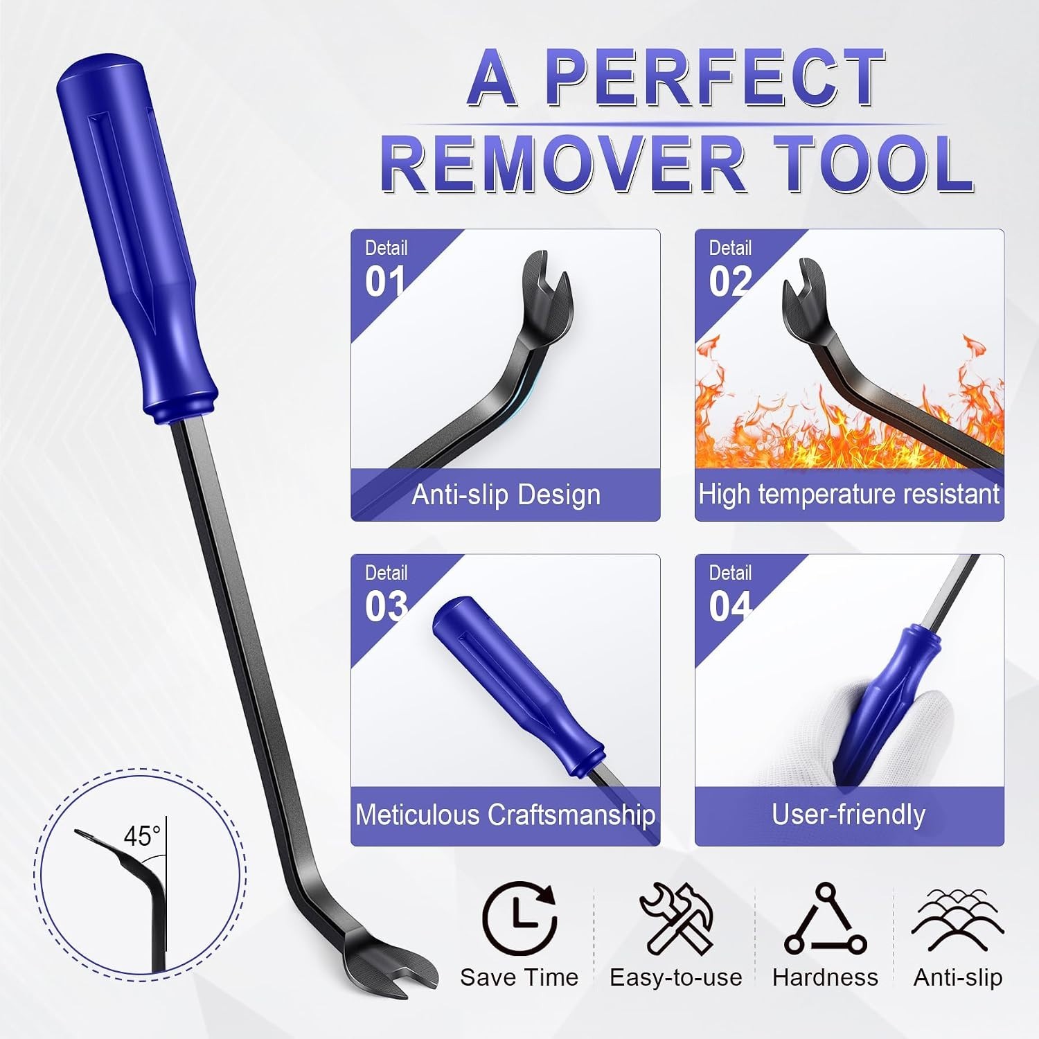 Auto Trim Removal Tool Kit 5 Pcs Plastic Pry Set for Vehicle Door Panel Clips