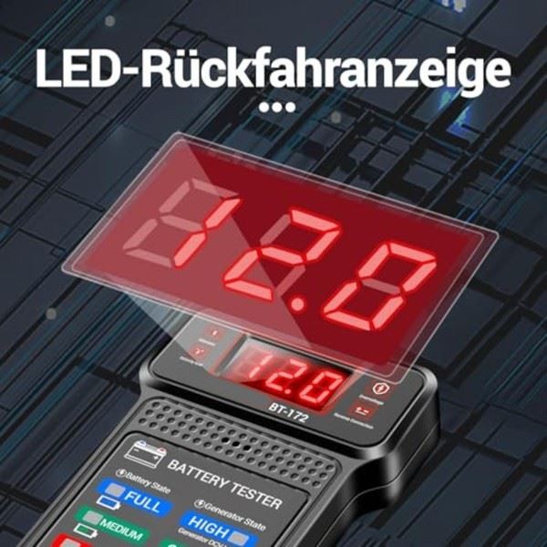 12V Car Battery Tester Digital Voltmeter with LCD Display for Multiple Vehicles