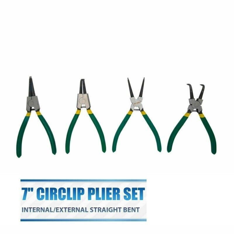 4x 7″Circlip Plier Kit Internal/External Circlip Pliers Snap Ring Tool Set Green