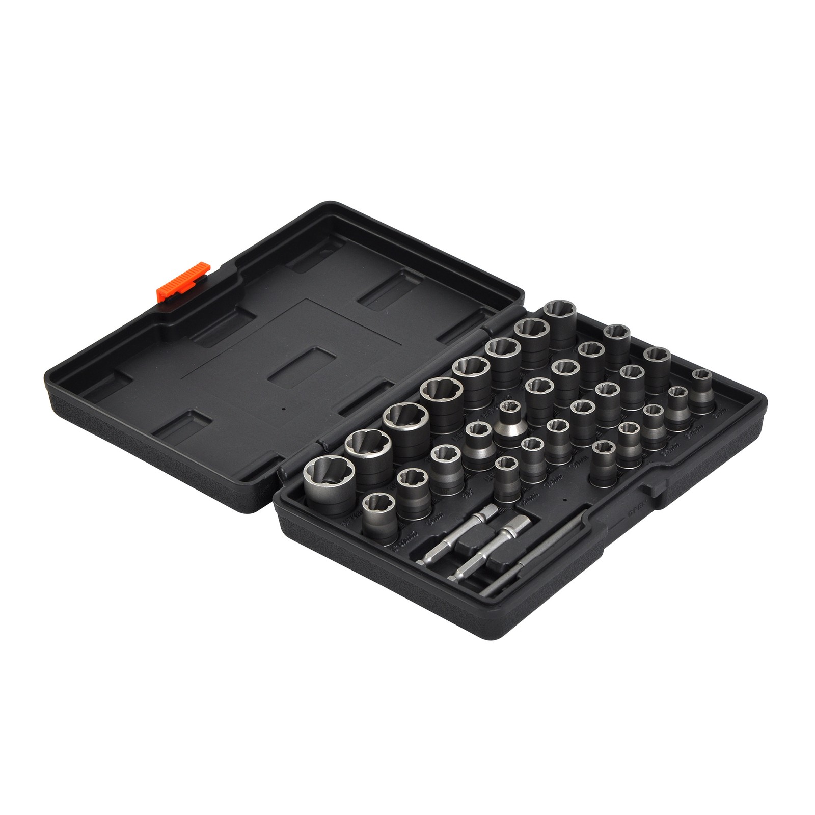 32pc 1/4″ & 3/8″ Square Drive Bolt Extractor Set, Impact Bolt & Nut Remover Tool