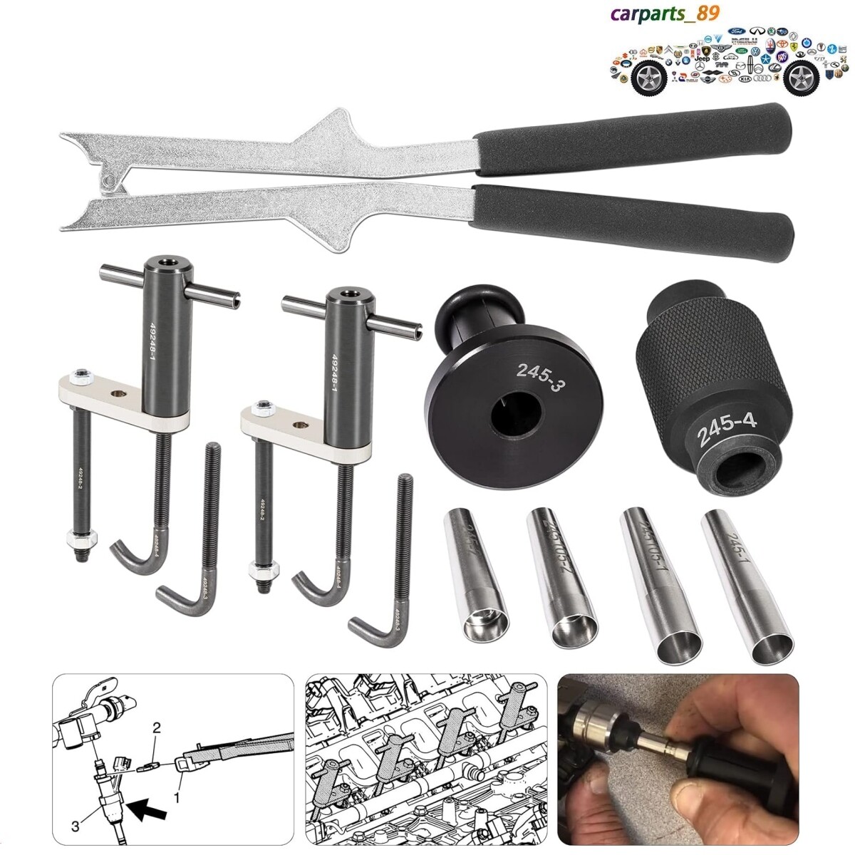 6706 Injector Rail Assembly Remover+GM245 Seals Tools+Retaining Clip 6708 For GM