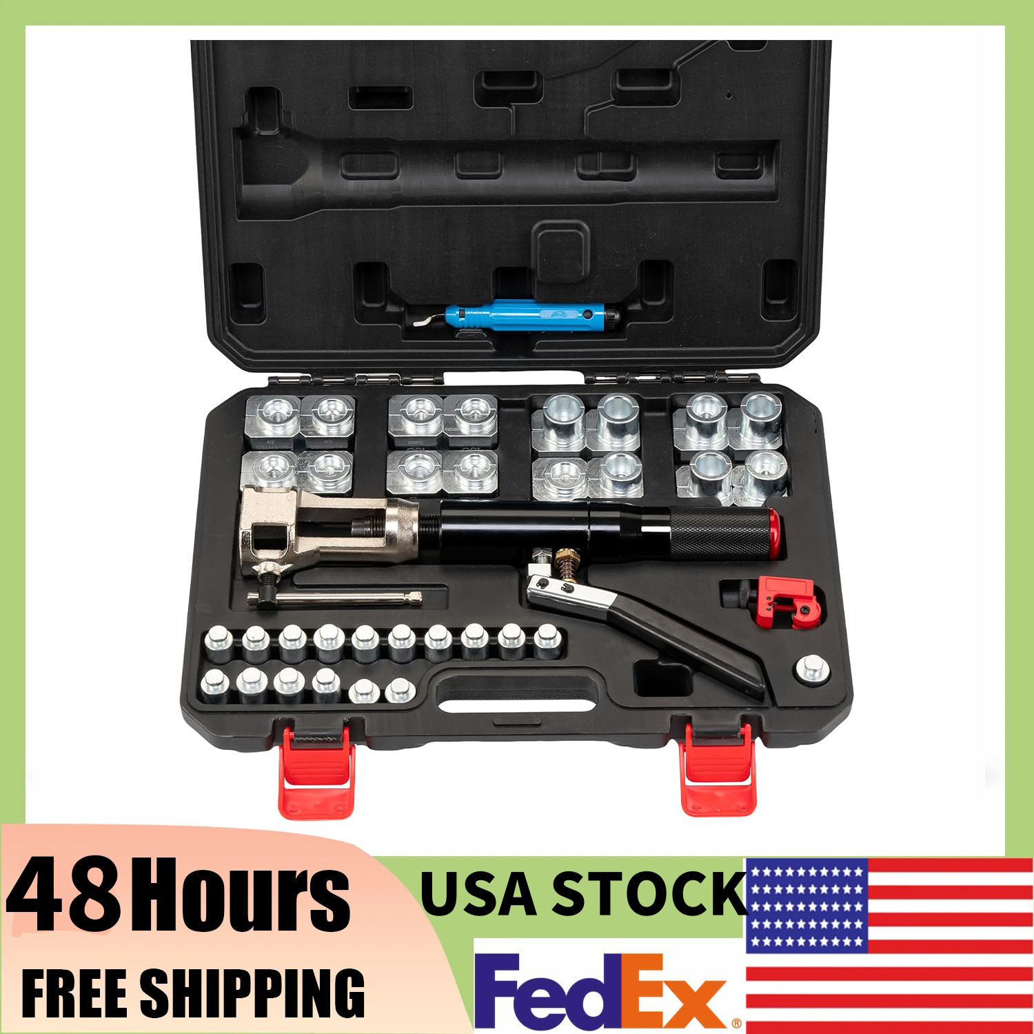 Hydraulic Flaring Tool Kit,3/16 “-1/2″Brake Repair Tube,45° Double Flaring,NEW