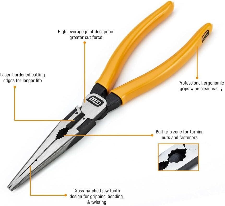 GEARWRENCH 4 Piece Dipped Mixed Material Plier Set – Black & Molten Orange