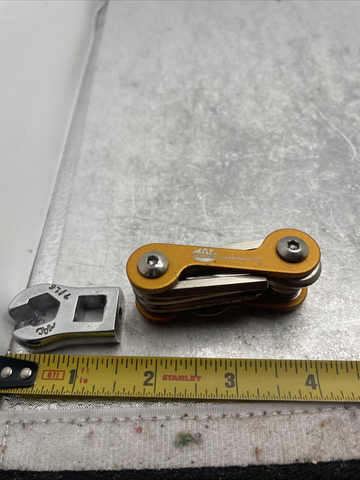 USED, MAC TOOLS 7/16 IN ” 3/8 FLARE NUT CROWSFOOT & Allen Keys #chb14 & shkm7fc