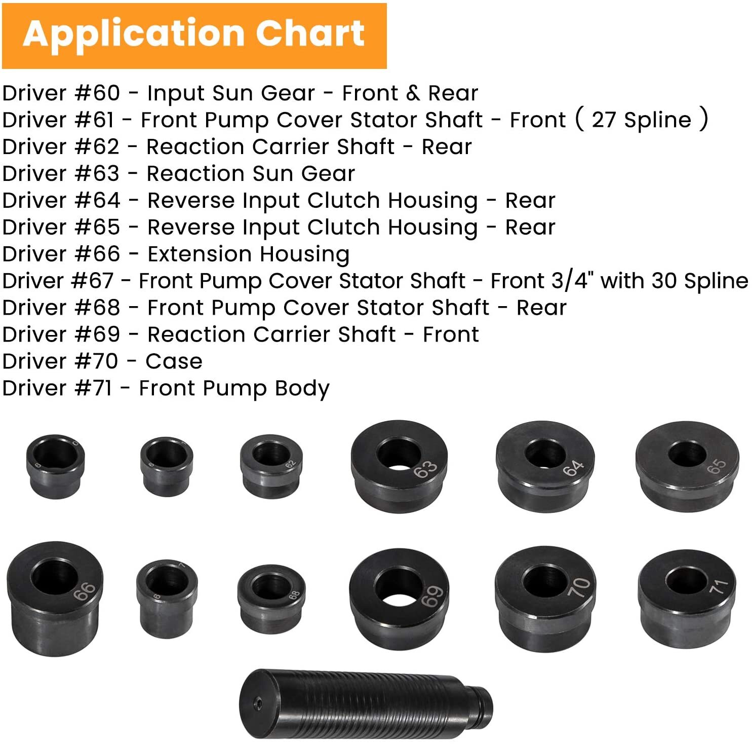 ✨Transmission Bushing Driver Set Tool for Kent-Moore SPX T-0220-700R4✅️✨