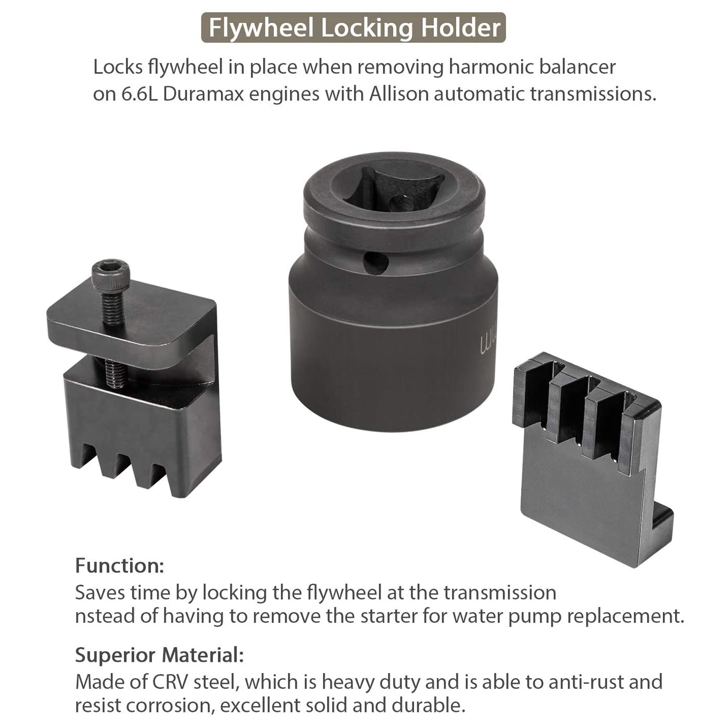 22100 Flywheel Locking Tool Socket Holder Bolt AM-J-44643 S A B for 6.6L Duramax