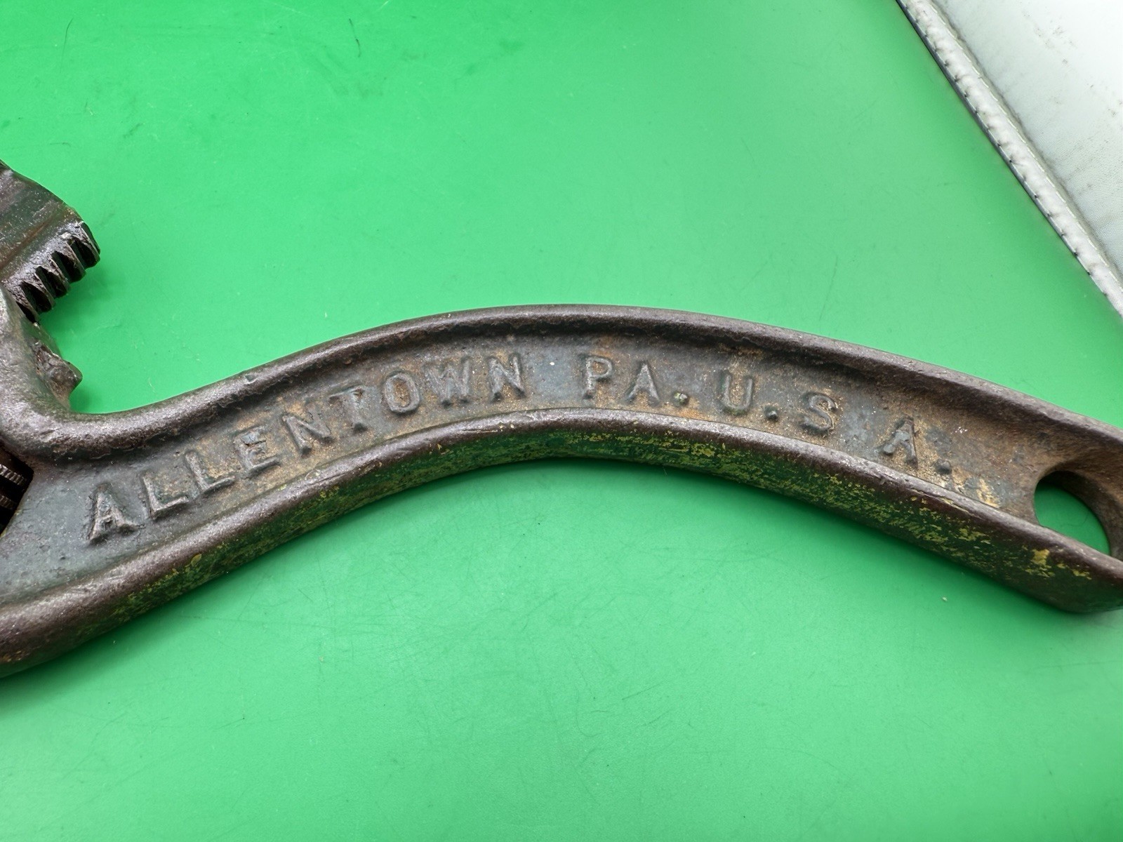 Vintage Bonney 9” S Curved Handle Adjustable Wrench Tool Allentown Pa June1 1915