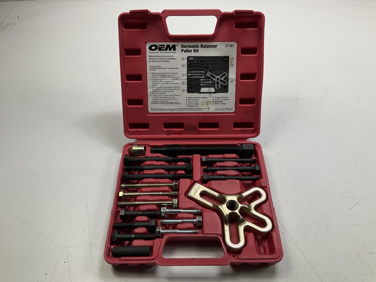 USED #17 – OEM TOOLS 27187 Harmonic Balancer Puller Tool Kit Set