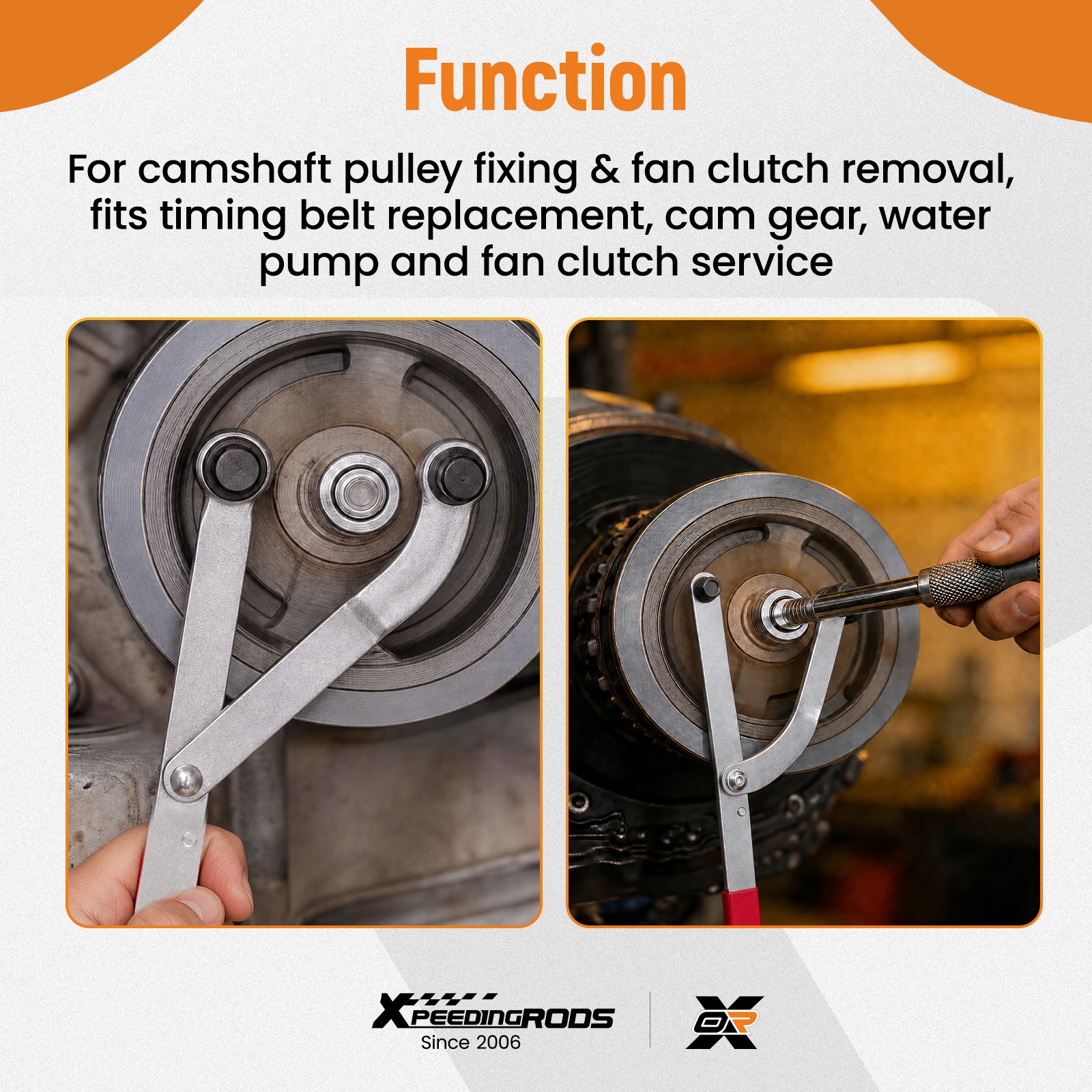 Adjustable Fan Clutch Wrench Universal Camshaft Pulley Tool 1.5″-8.7″ Kit