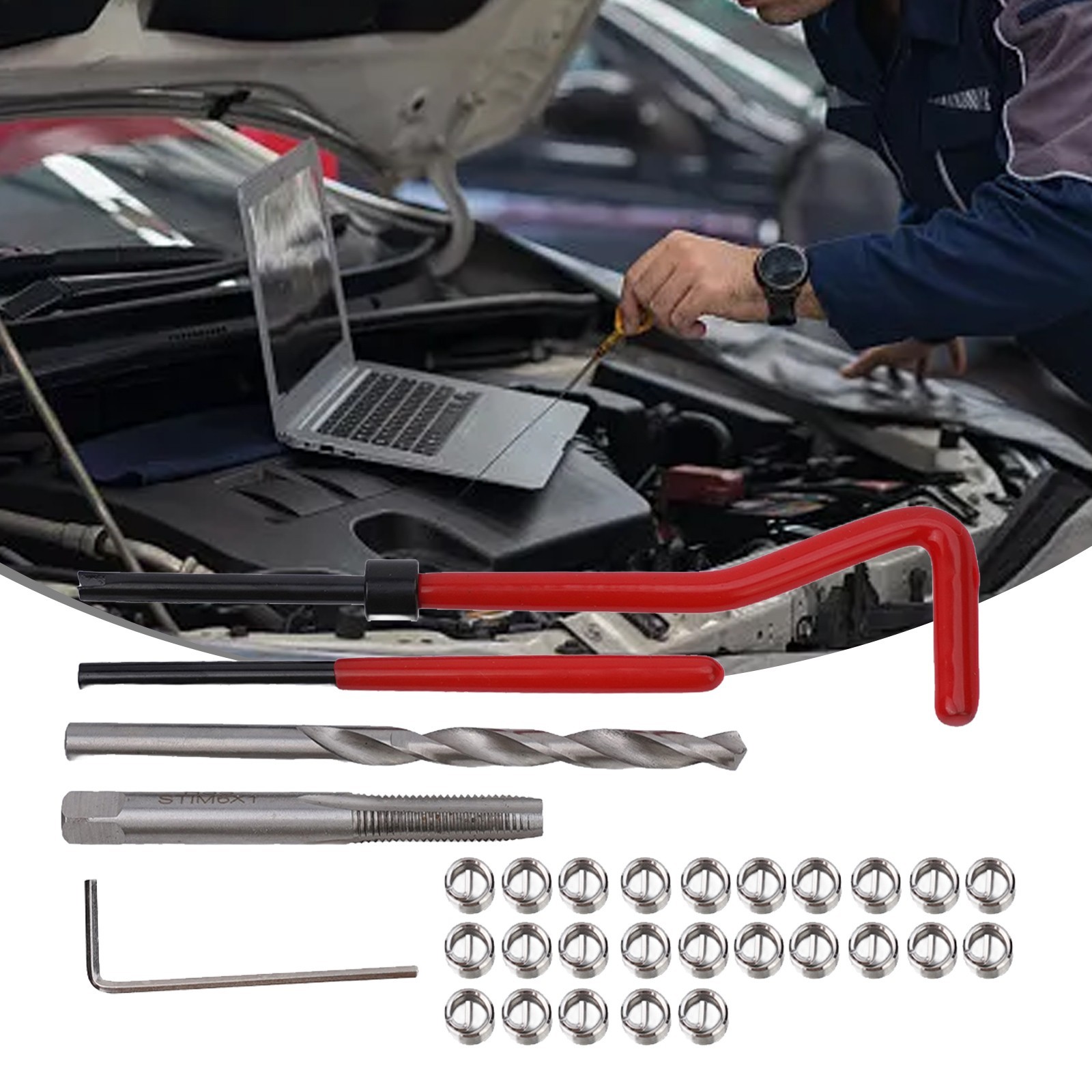 Aluminum And Any Metal Threads That Have Peeled Thread Repair Insert 30Pcs/Set