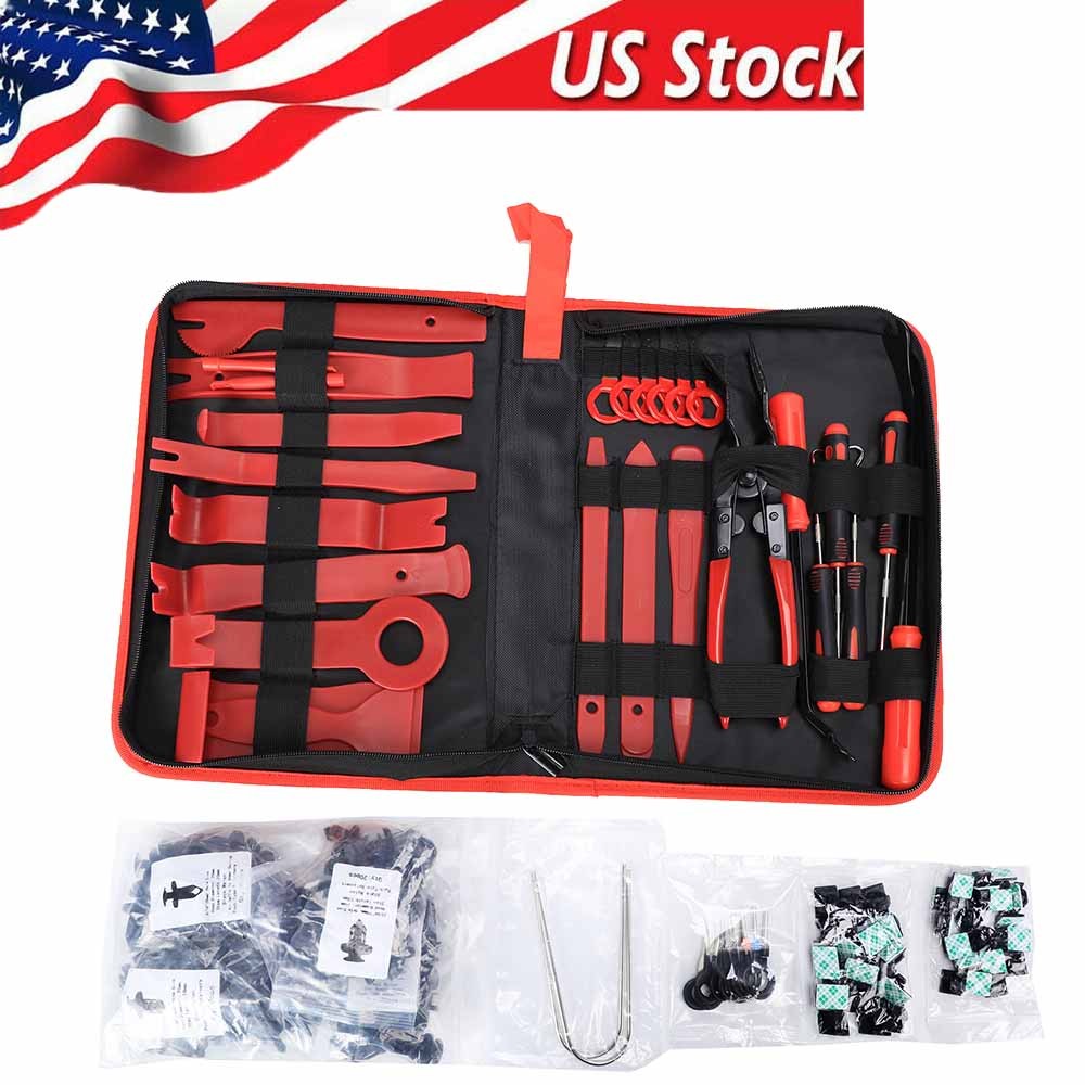 Car Interior Trim Removal Tool Kit 200Pcs Door Clip Pry Panel Disassembly Tools