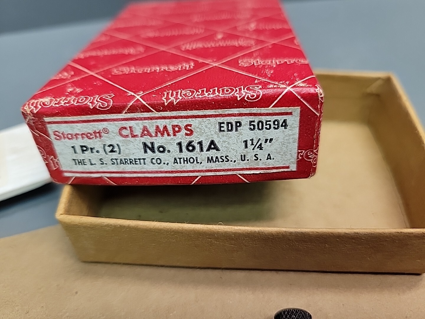 L. S. Starrett Machinist Parallel Clamp Set No. 161-A 2 Clamps NOS Owner Marks