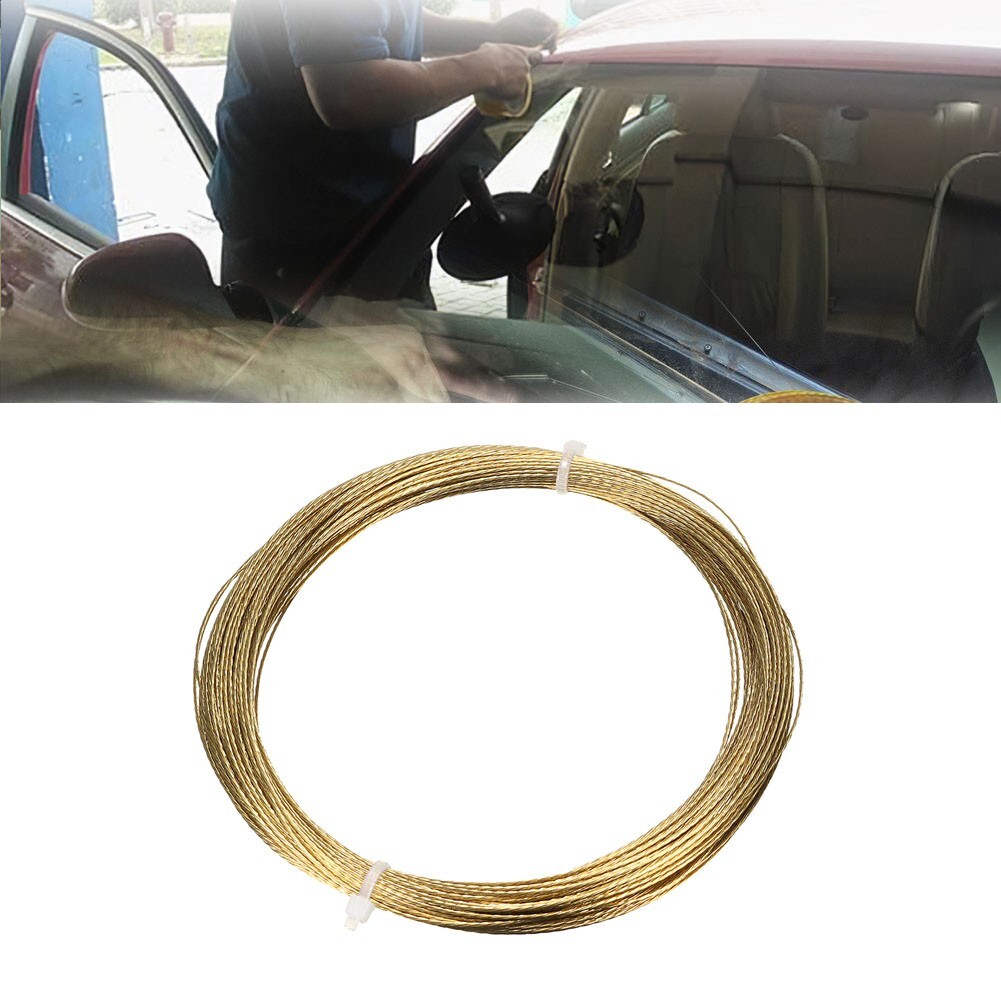 22m 0.8mm Car Windscreen Glass Cutting Cut Out Braided Removal Wire Gold Roll