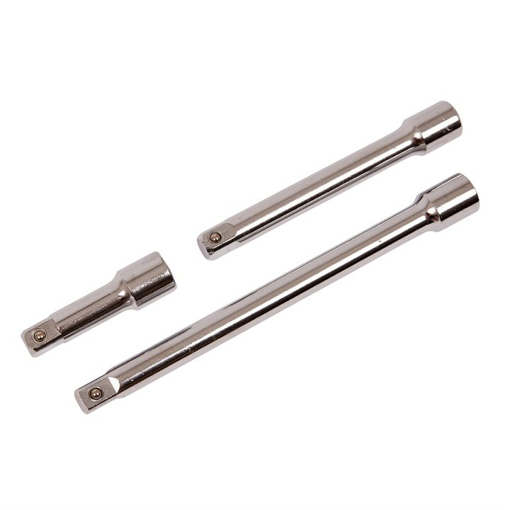 3Pc 1/2″ DRIVE EXTENSION BAR SET 75,150,225mm GARAGE TOOL SQUARE SOCKET DIY HOME