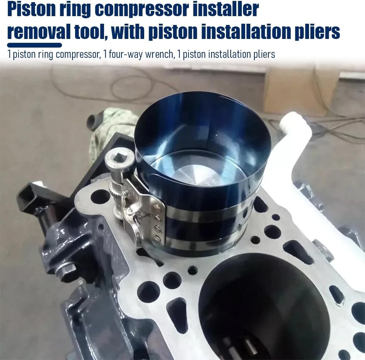 Piston Ring Compressor Tool, Adjustable 2.09″ to 6.89″, Caliper, 65Mn Steel