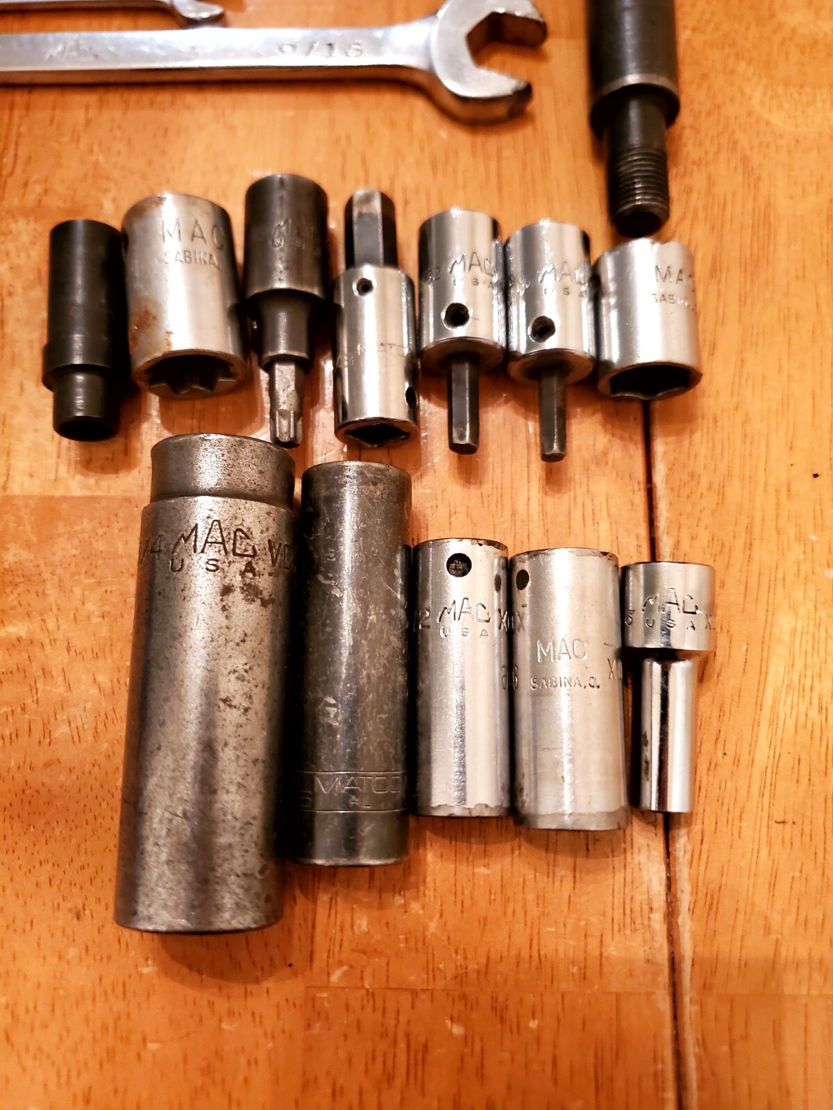 Mac Tools Mixed Wrenchs Sockets Misc Tools 16PCs 2 PC Matco Lot