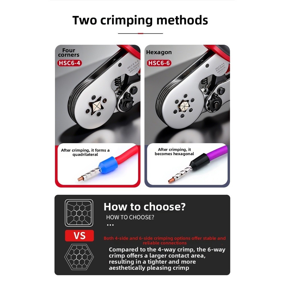 Professional Crimping Pliers for Terminal Blocks Pin and Tubular Types