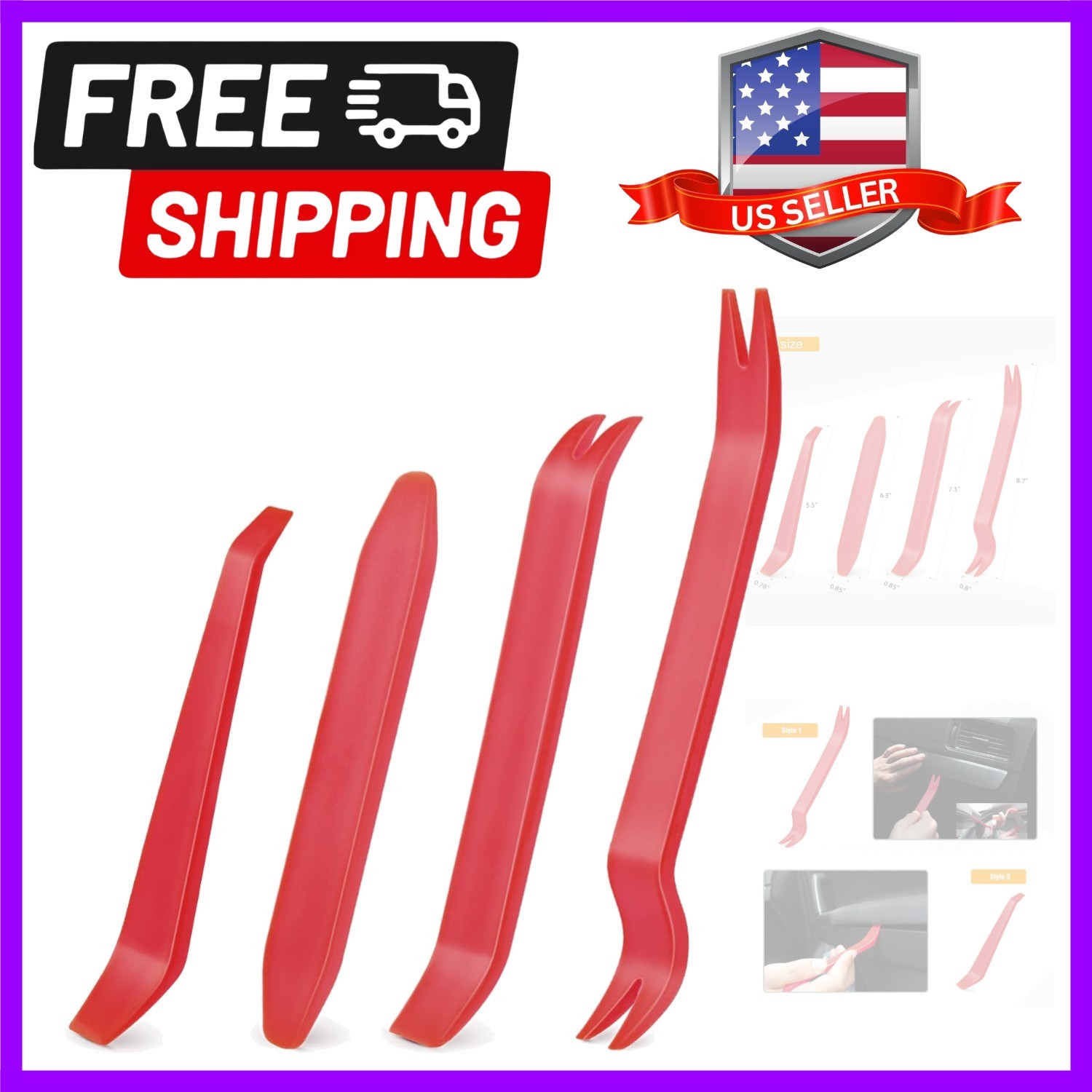 Auto Trim Removal Tool Kit No-Scratch Tool Kit for Car Audio Dash Window Mold…