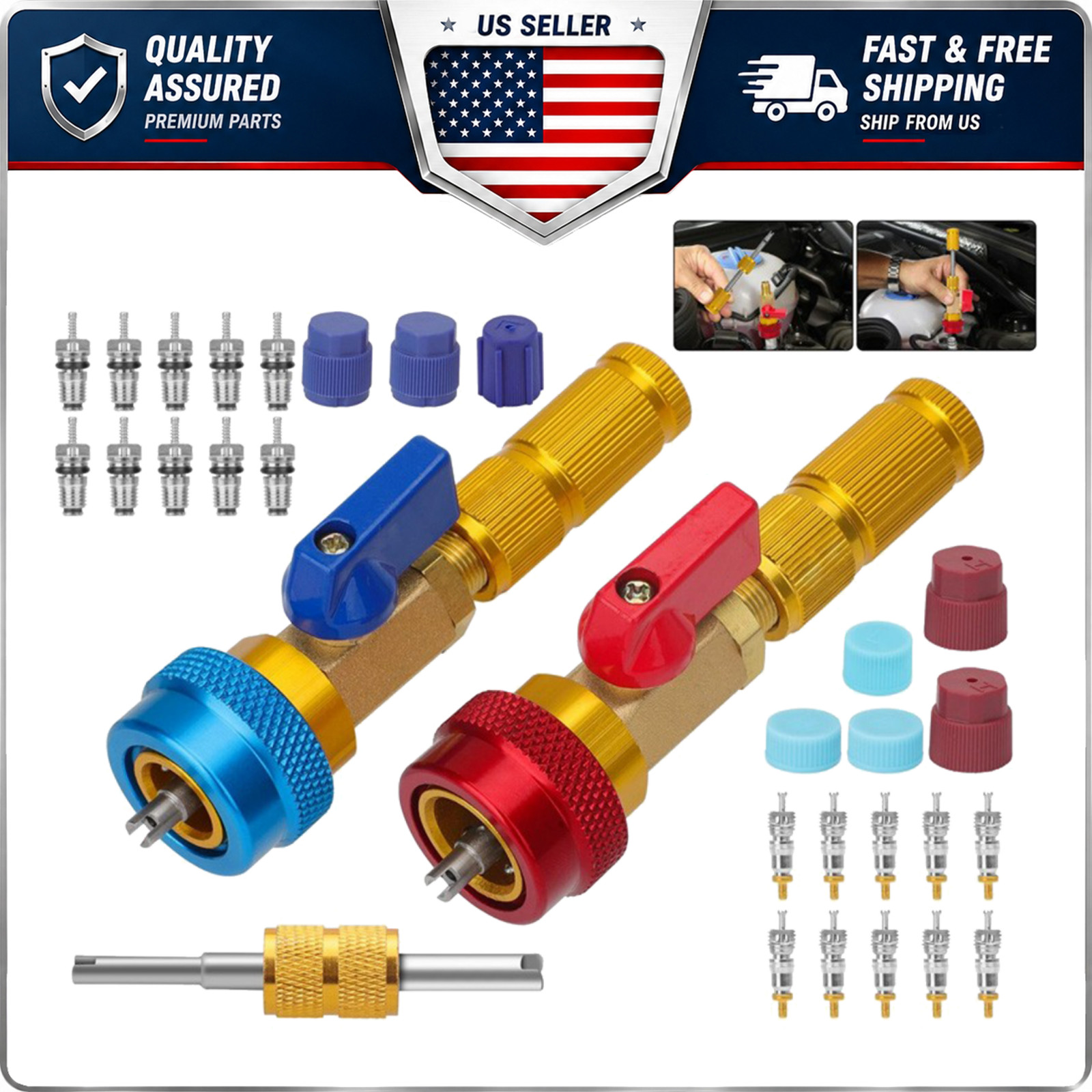 R134A A/C Car Air Conditioning Valve Core Remover Tool High Low Pressure