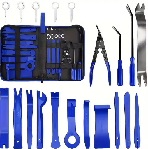 19Pcs Car Trim Removal Tool Kit Auto Panel Dashboard Door Clip Pliers Set