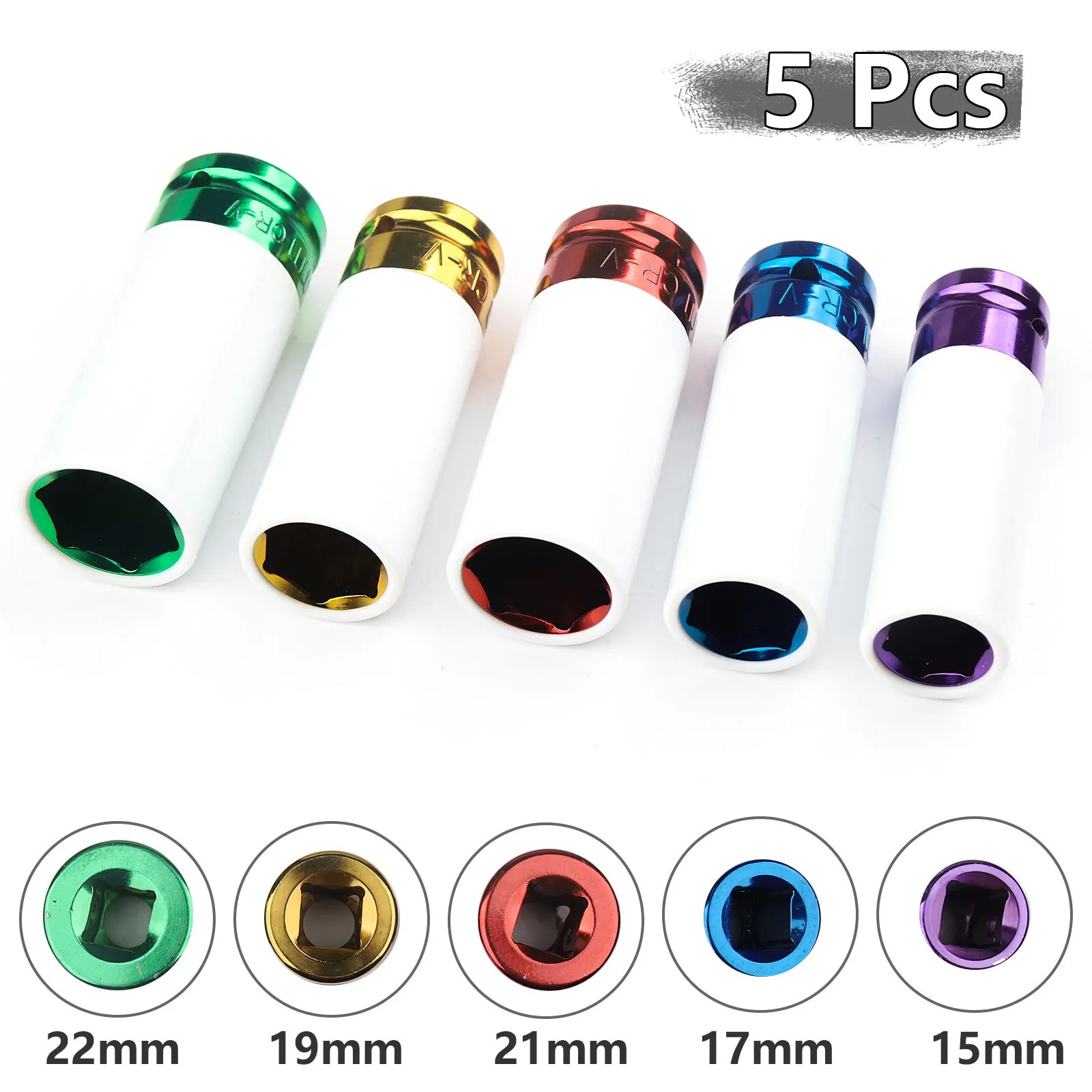 5pcs Lug Nut Socket Impact Socket Set Thin Wall Socket Wheel Protector 1/2″ USA