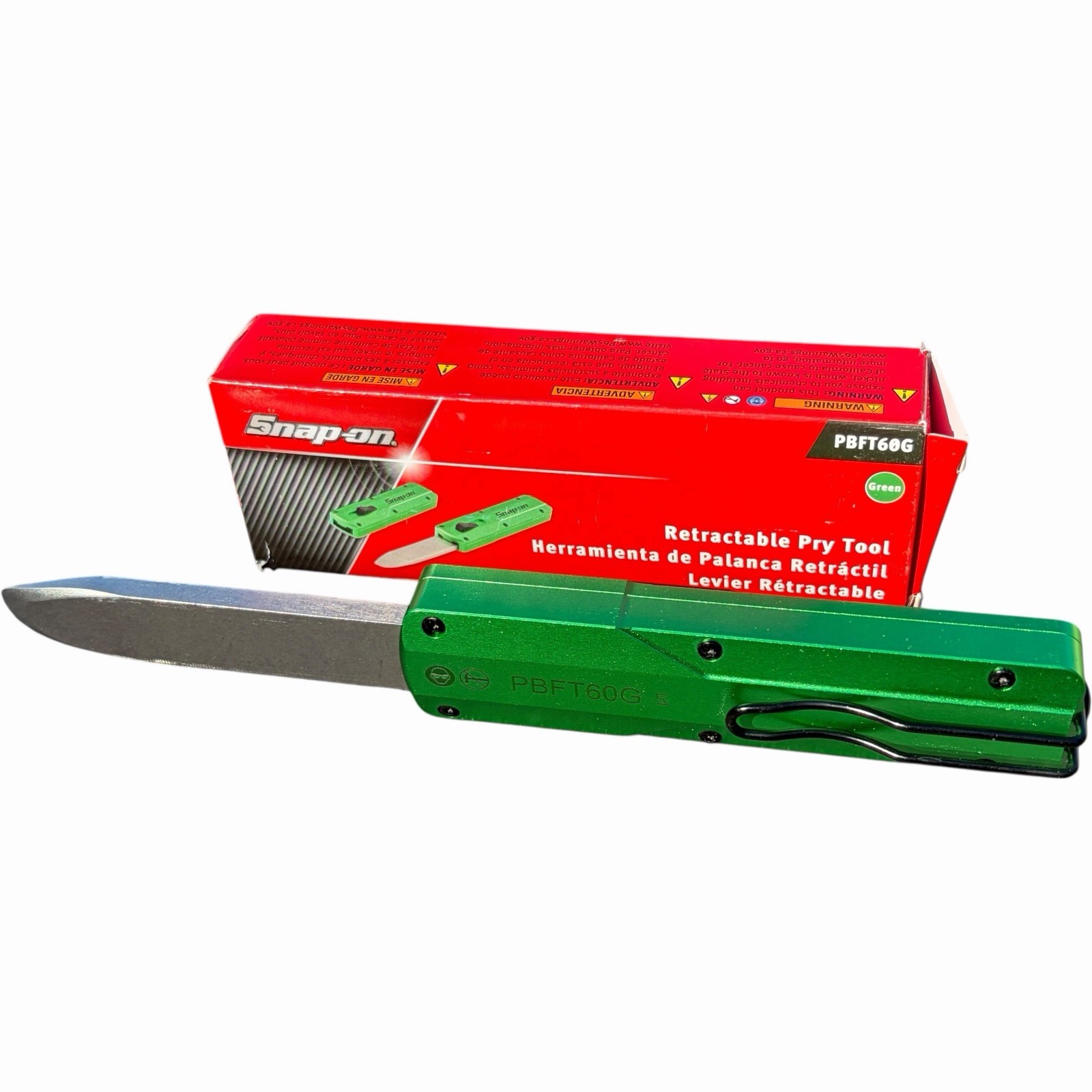 Snap on Tools Green Retractable Pry Bar Tool PBFT60G New
