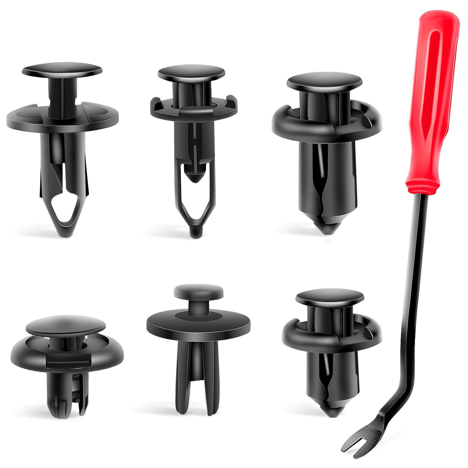 Nilight 240PCS Car Retainer Clips Fastener Remover 6.3mm 8mm 9mm 10mm Rivet Clip