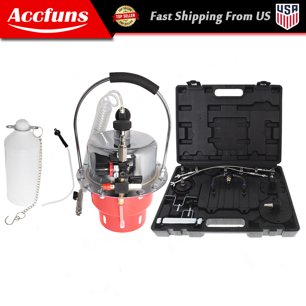 New Portable Pneumatic Air Pressure Brake Kit & Clutch Bleeder Valve System Kit