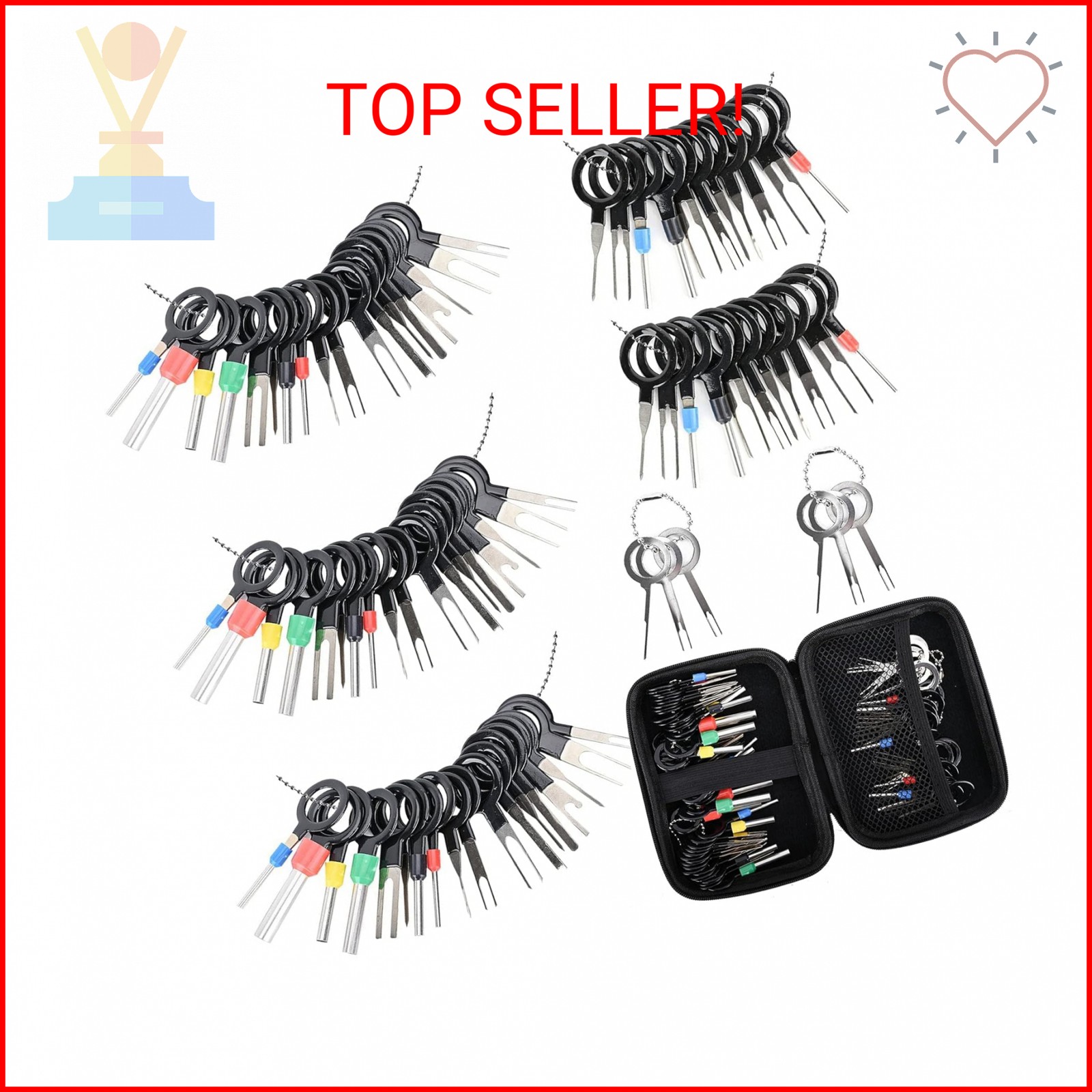 Terminal Pin Removal Tool Kit 82 Pcs Depinning Electrical Connector Pin Extracto