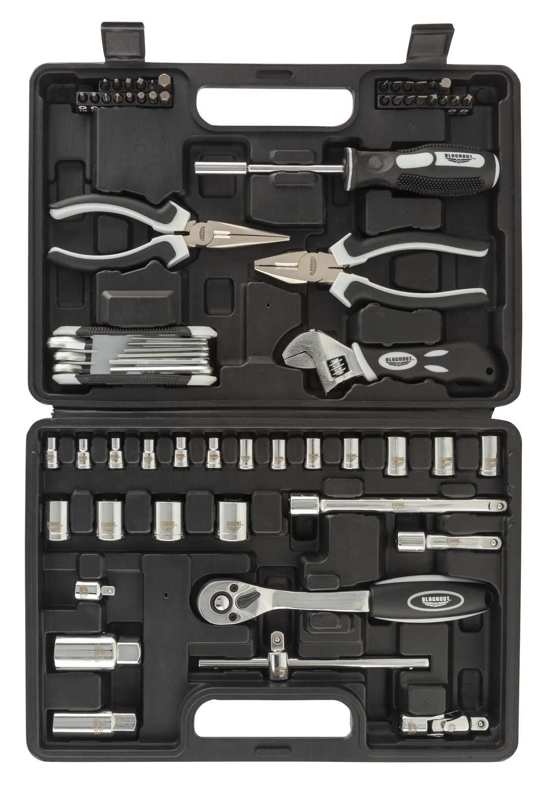 Blackout XP Home Tool Kit / Mechanics Tool Set, 66-Piece, Adjustable Wrench, …