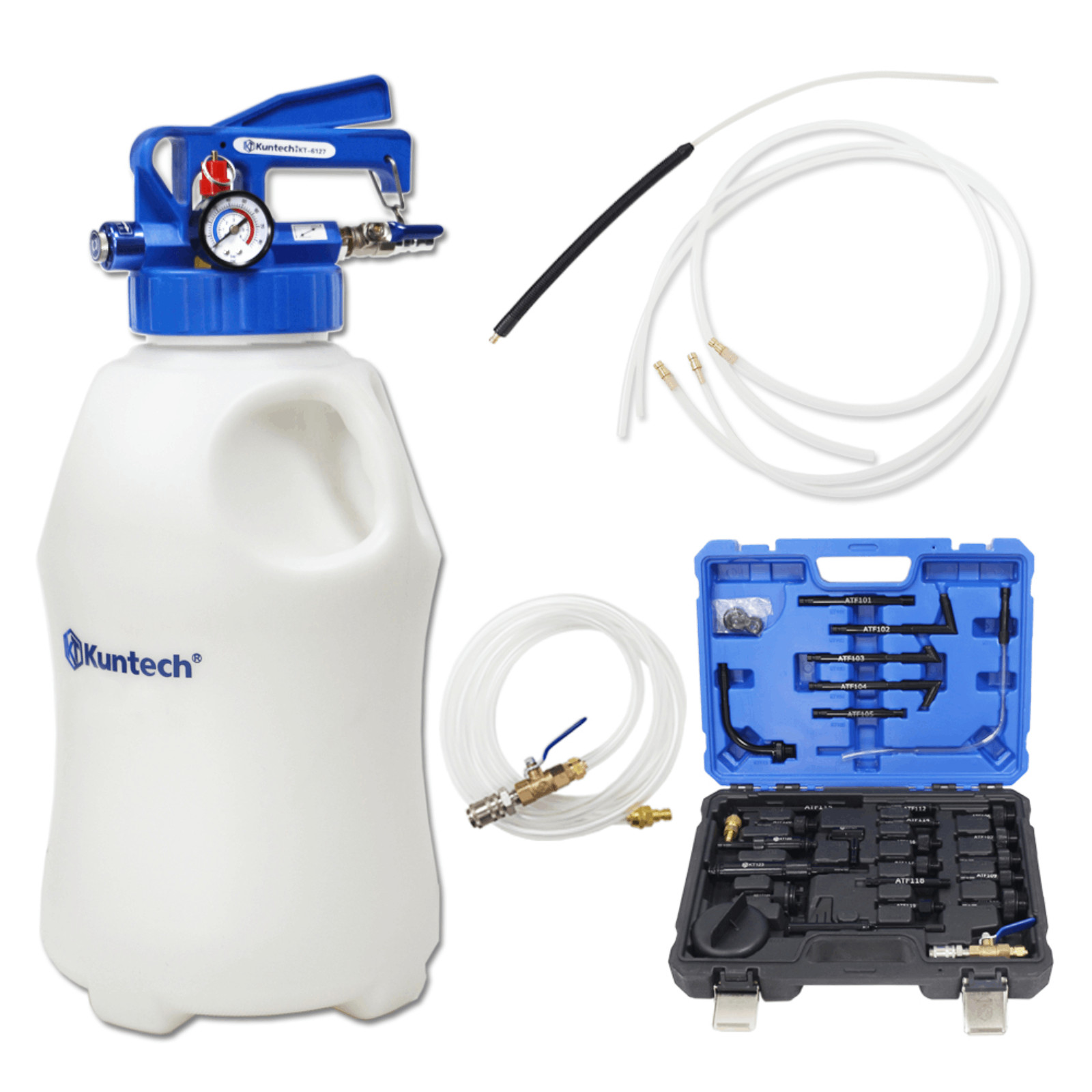 10L Pneumatic Transmission Fluid Bleeder Pump Oil Extractor w/26 Filler Adapter