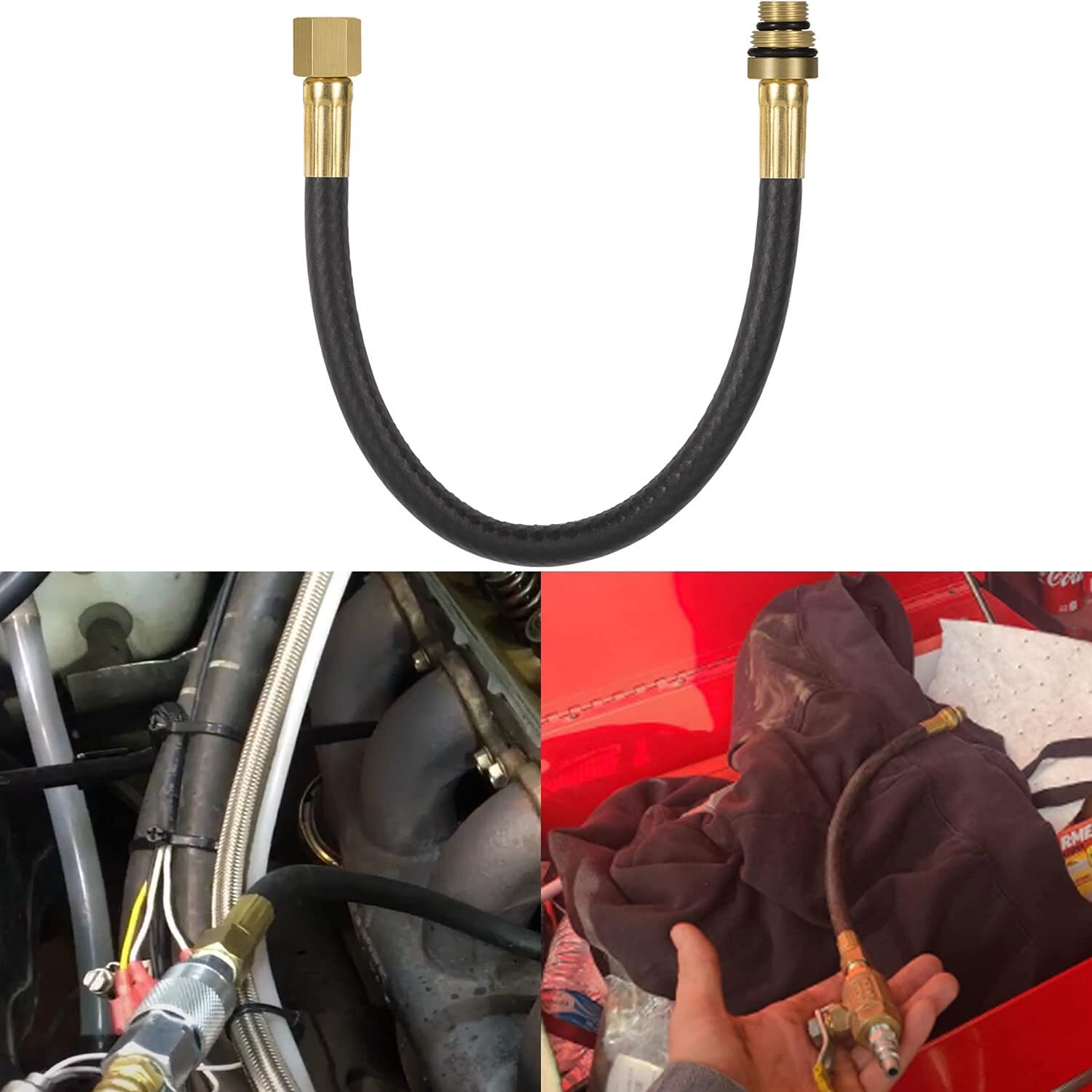19700 Air Valve Holder 12″ Flexible Hose Fits for 14mm, 18mm Spark Plug Thread