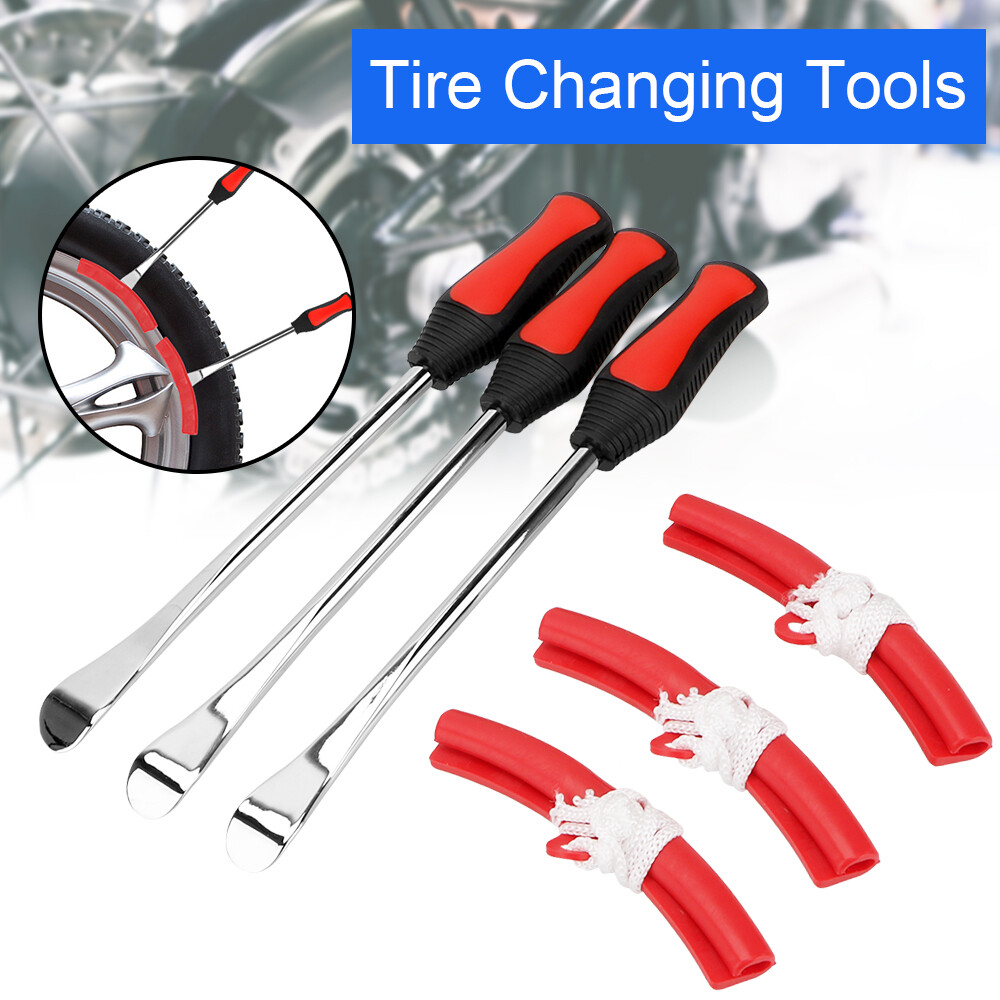 Set Tire Lever Pneumatic Changer Tools Wheel Rim Protector Repair Kit Motorcycle
