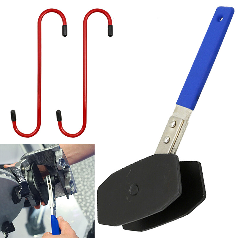 Car Ratchet Brake Piston Wrench W/Hooks Caliper Pad Install Tool Press Blue&Red